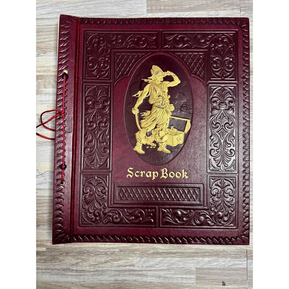 vintage harlich 2757 scrapbook embossed pirate leatherette album